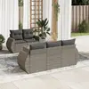 Image de vidaXL Salon de jardin 6 pcs avec coussins gris résine tressée