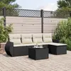 Image de vidaXL Salon de jardin 6 pcs avec coussins noir résine tressée