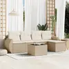 Image de vidaXL Salon de jardin avec coussins 6 pcs beige résine tressée