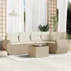 Image de vidaXL Salon de jardin avec coussins 6 pcs beige résine tressée