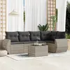 Image de vidaXL Salon de jardin 6 pcs avec coussins gris clair résine tressée
