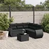 Image de vidaXL Salon de jardin 6 pcs avec coussins noir résine tressée
