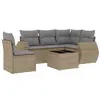 Image de vidaXL Salon de jardin avec coussins 6 pcs beige résine tressée