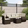 Image de vidaXL Salon de jardin avec coussins 6 pcs marron résine tressée