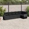 Image de vidaXL Salon de jardin 6 pcs avec coussins noir résine tressée