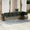 Image de vidaXL Salon de jardin 6 pcs avec coussins gris résine tressée