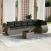 Image de vidaXL Salon de jardin avec coussins 7 pcs gris résine tressée
