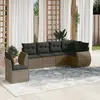 Image de vidaXL Salon de jardin 6 pcs avec coussins gris résine tressée