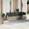 Image de vidaXL Salon de jardin 6 pcs avec coussins gris clair résine tressée