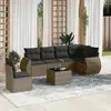 Image de vidaXL Salon de jardin avec coussins 7 pcs gris résine tressée