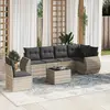 Image de vidaXL Salon de jardin avec coussins 7 pcs gris clair résine tressée