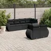 Image de vidaXL Salon de jardin 7 pcs avec coussins noir résine tressée