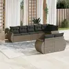 Image de vidaXL Salon de jardin 8 pcs avec coussins gris résine tressée