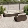 Image de vidaXL Salon de jardin 8 pcs avec coussins marron résine tressée