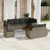 Image de vidaXL Salon de jardin 8 pcs avec coussins gris résine tressée