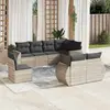 Image de vidaXL Salon de jardin 8 pcs avec coussins gris clair résine tressée