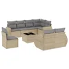 Image de vidaXL Salon de jardin avec coussins 9 pcs beige résine tressée