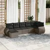 Image de vidaXL Salon de jardin avec coussins 7 pcs gris résine tressée