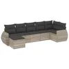 Image de vidaXL Salon de jardin avec coussins 7 pcs gris clair résine tressée