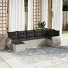 Image de vidaXL Salon de jardin avec coussins 7 pcs gris clair résine tressée