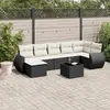 Image de vidaXL Salon de jardin 7 pcs avec coussins noir résine tressée