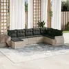 Image de vidaXL Salon de jardin 8 pcs avec coussins gris clair résine tressée