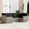 Image de vidaXL Salon de jardin 6 pcs avec coussins gris clair résine tressée