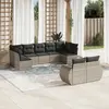 Image de vidaXL Salon de jardin 9 pcs avec coussins gris clair résine tressée