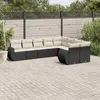 Image de vidaXL Salon de jardin 9 pcs avec coussins noir résine tressée