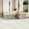 Image de vidaXL Salon de jardin avec coussins 9 pcs beige résine tressée