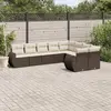 Image de vidaXL Salon de jardin avec coussins 9 pcs marron résine tressée