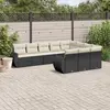 Image de vidaXL Salon de jardin 10 pcs avec coussins noir résine tressée