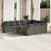 Image de vidaXL Salon de jardin 11 pcs avec coussins gris clair résine tressée