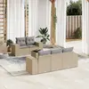 Image de vidaXL Salon de jardin avec coussins 6 pcs beige résine tressée