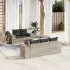Image de vidaXL Salon de jardin 6 pcs avec coussins gris clair résine tressée