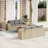 Image de vidaXL Salon de jardin avec coussins 7 pcs beige résine tressée