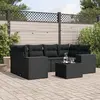 Image de vidaXL Salon de jardin 7 pcs avec coussins noir résine tressée