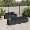 Image de vidaXL Salon de jardin 8 pcs avec coussins noir résine tressée