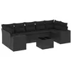 Image de vidaXL Salon de jardin 8 pcs avec coussins noir résine tressée