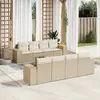 Image de vidaXL Salon de jardin avec coussins 9 pcs beige résine tressée