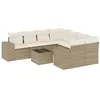 Image de vidaXL Salon de jardin avec coussins 9 pcs beige résine tressée