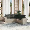 Image de vidaXL Salon de jardin 5 pcs avec coussins gris clair résine tressée
