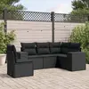 Image de vidaXL Salon de jardin 5 pcs avec coussins noir résine tressée