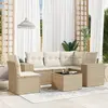 Image de vidaXL Salon de jardin avec coussins 6 pcs beige résine tressée