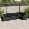 Image de vidaXL Salon de jardin 6 pcs avec coussins noir résine tressée