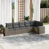 Image de vidaXL Salon de jardin 6 pcs avec coussins gris résine tressée