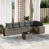 Image de vidaXL Salon de jardin avec coussins 7 pcs gris résine tressée