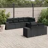 Image de vidaXL Salon de jardin 7 pcs avec coussins noir résine tressée