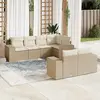 Image de vidaXL Salon de jardin avec coussins 7 pcs beige résine tressée