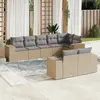 Image de vidaXL Salon de jardin avec coussins 8 pcs beige résine tressée